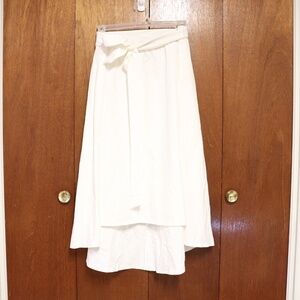 Lane Bryant Ivory Tie-Waist Midi Skirt | Size 18 | Flowy & Elegant